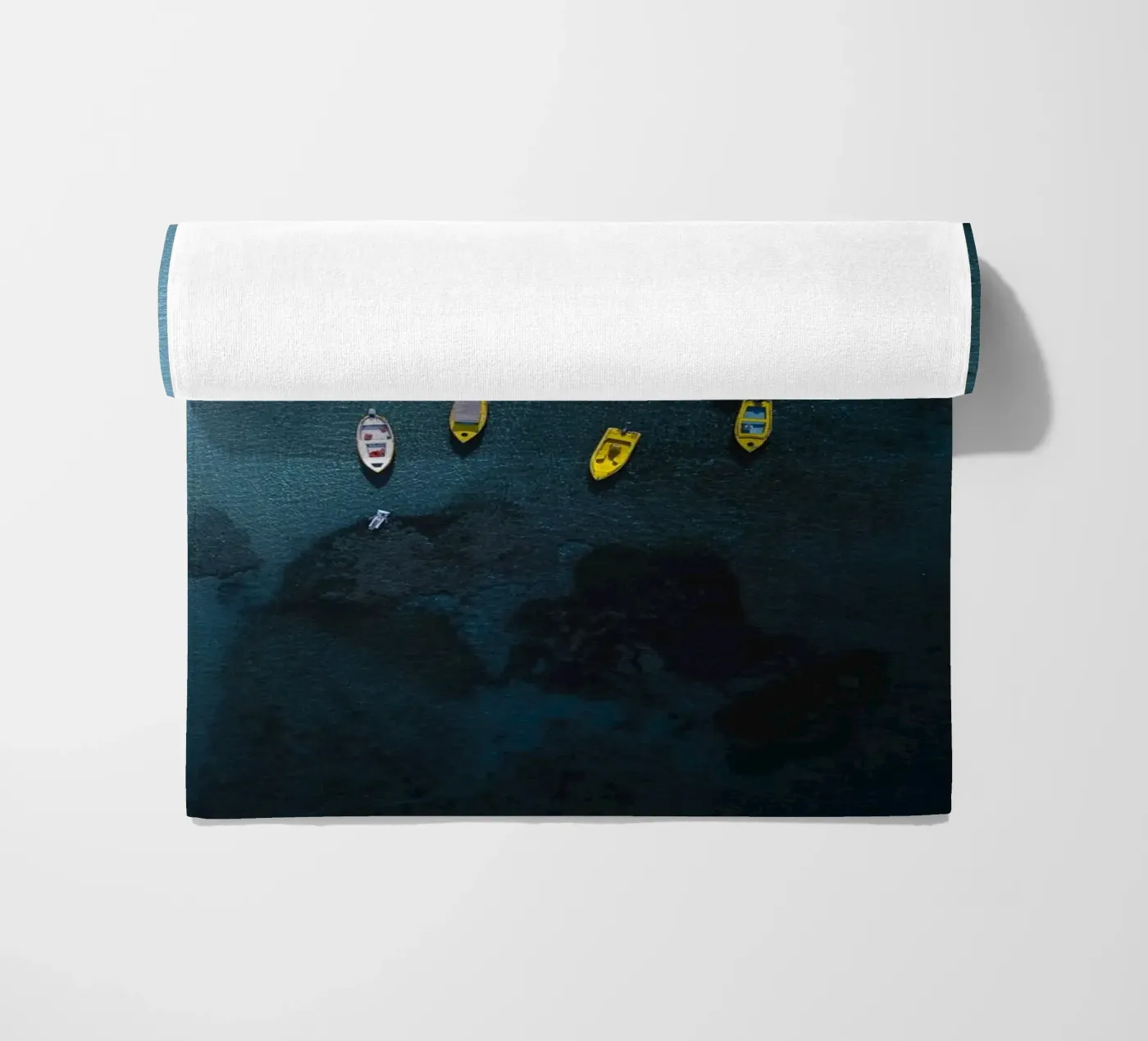 Yellow Pause beach towel by somewhere.soul.escape