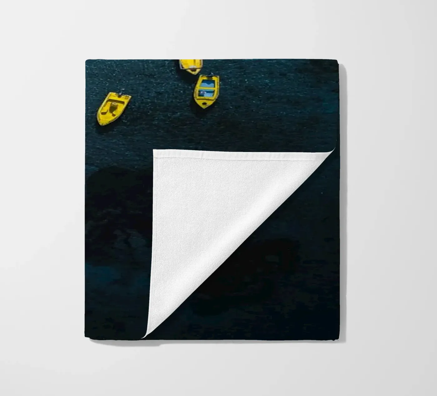 Yellow Pause beach towel by somewhere.soul.escape