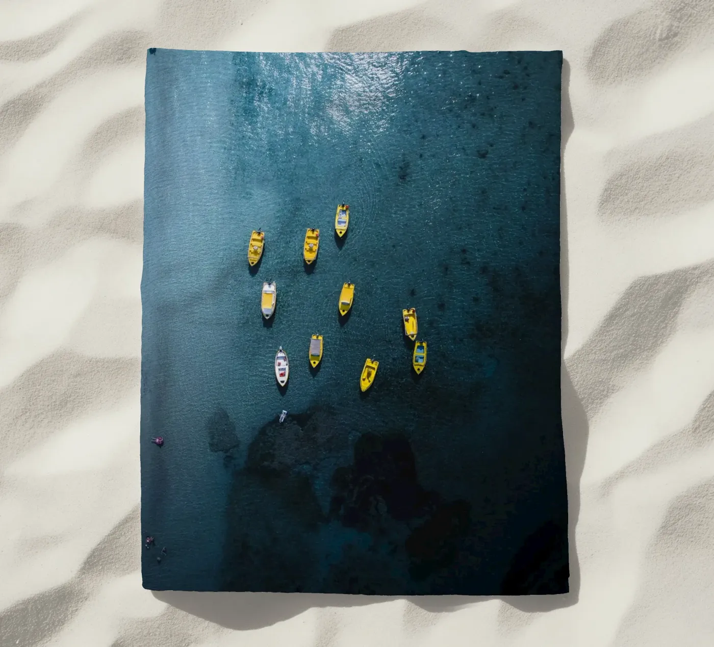 Yellow Pause beach towel by somewhere.soul.escape