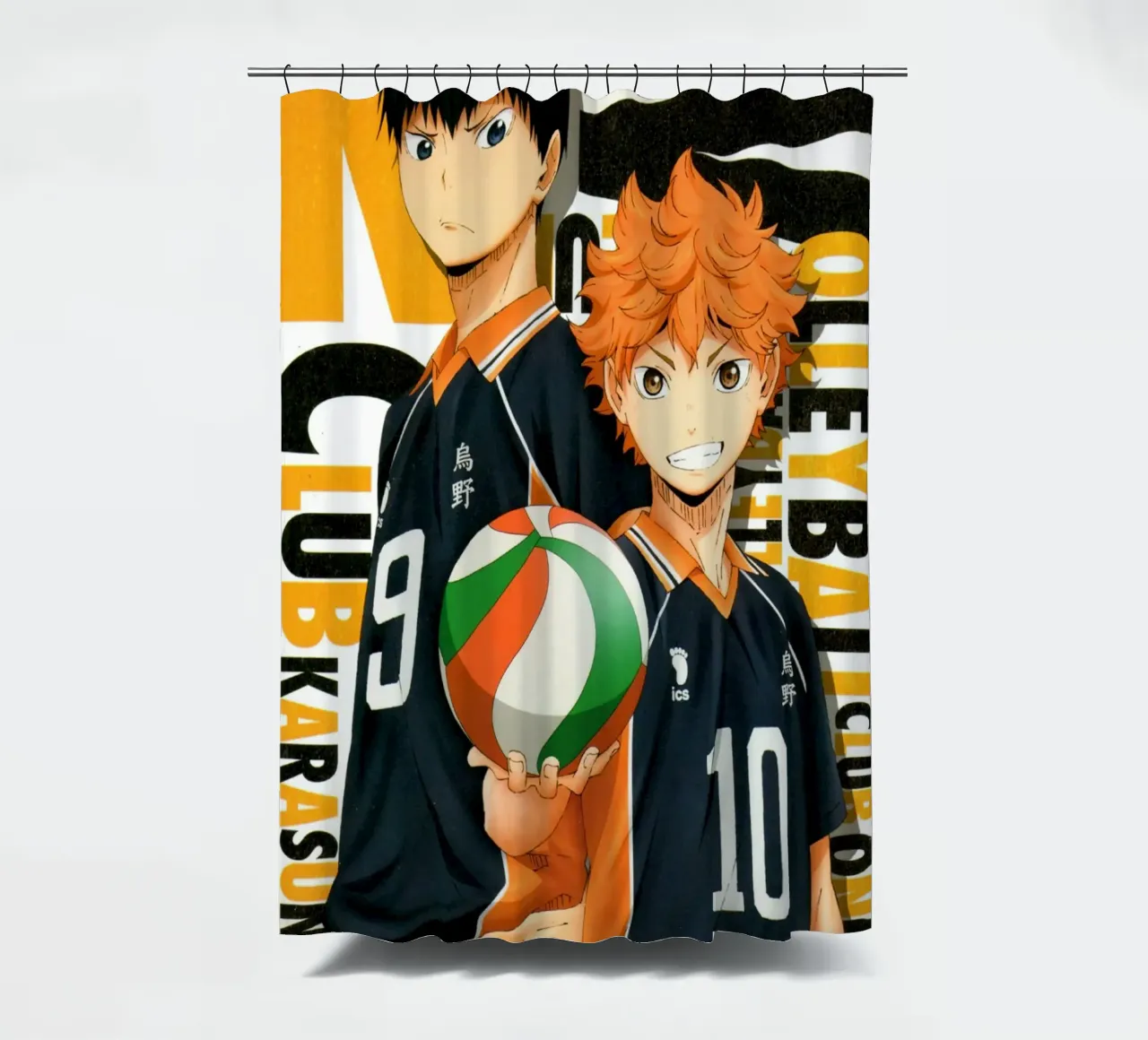 hinata and kageyama shower curtain by Green