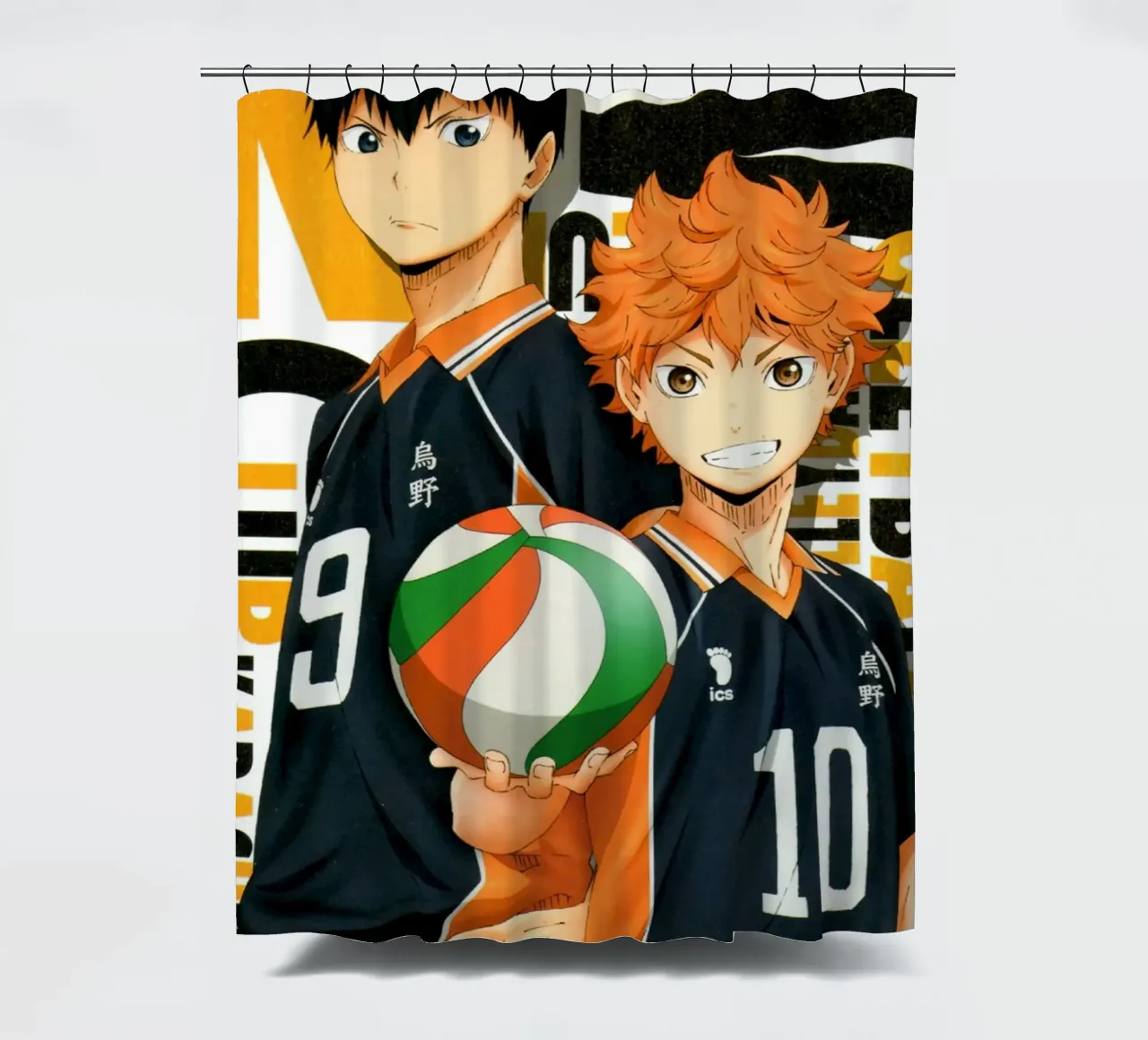 hinata and kageyama shower curtain by Green