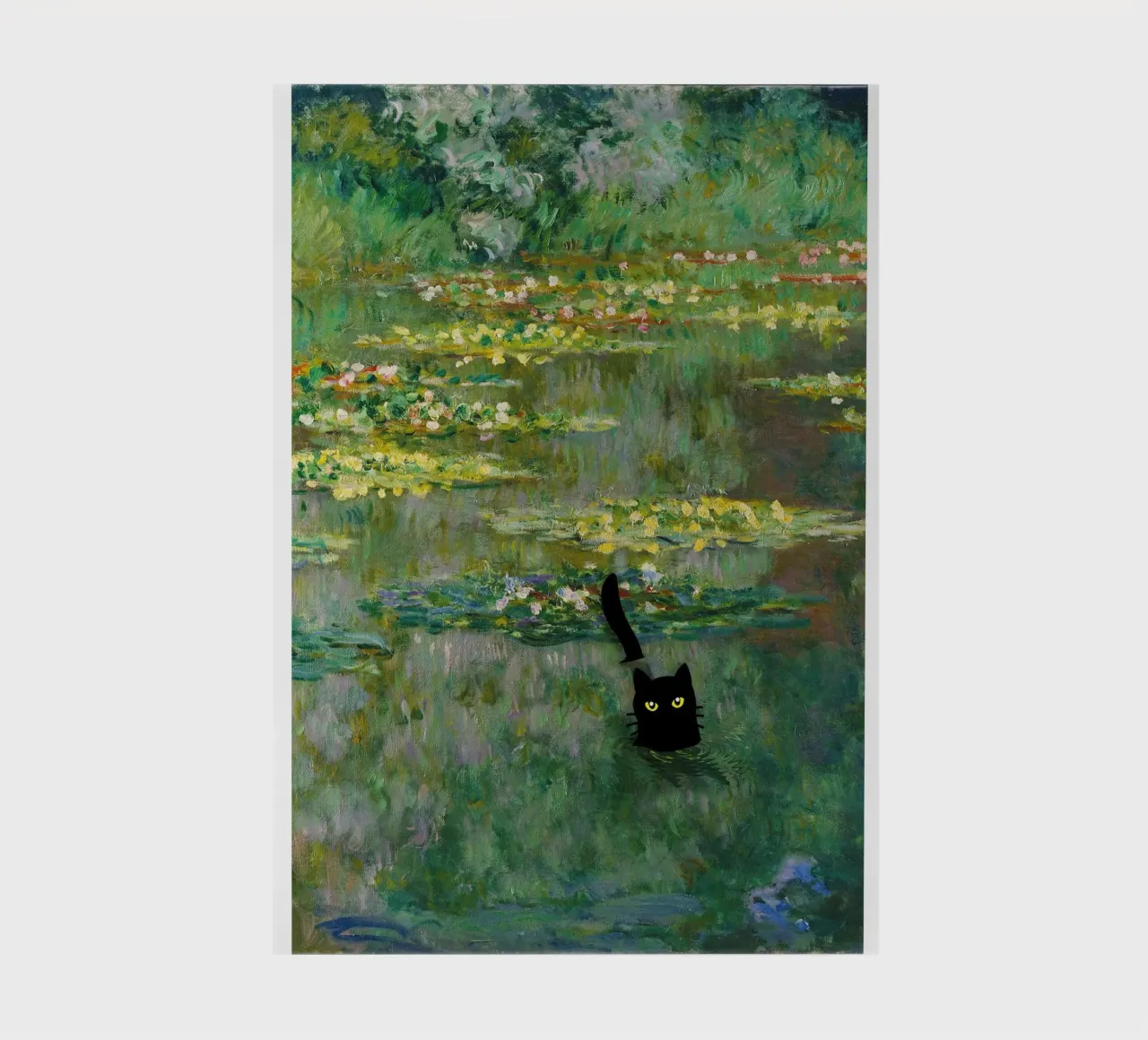 chat noir dans un étang de lotus carnet de notes de SMG Store