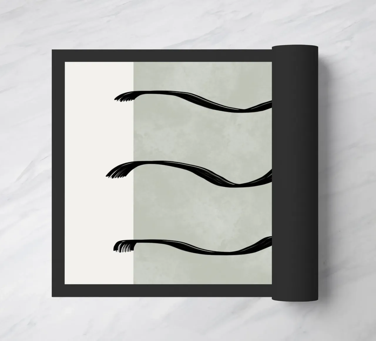 Boho black waves with sage green zerbino da Imaginative