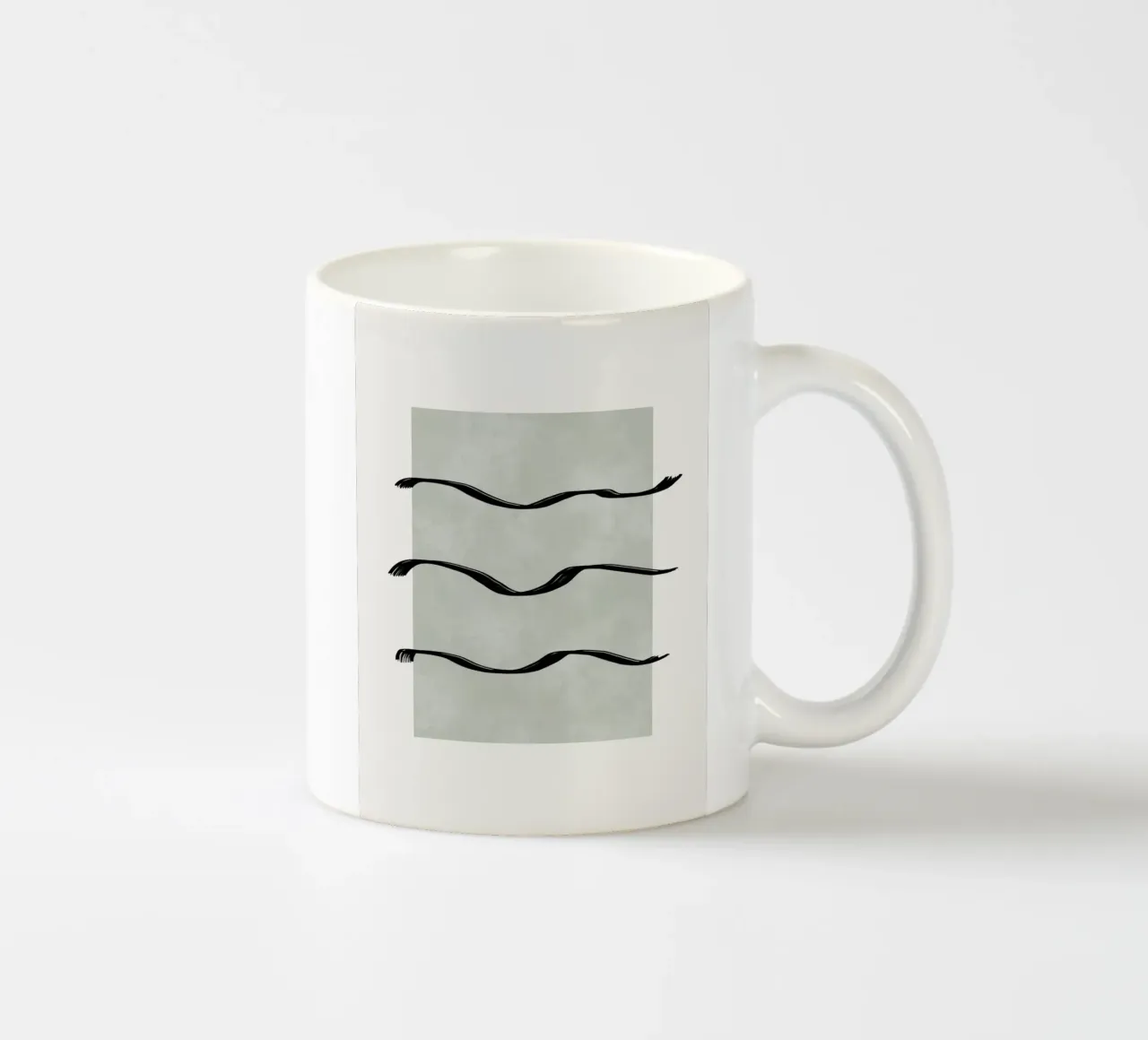 Boho black waves with sage green tazza in ceramica da Imaginative
