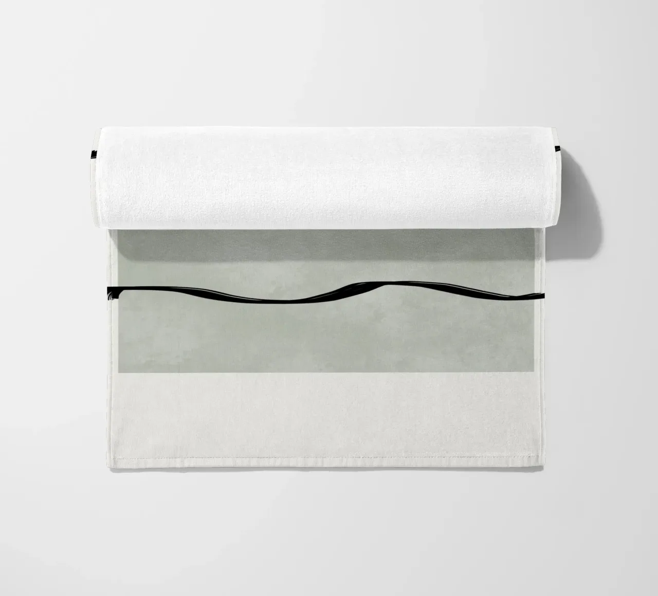 Boho black waves with sage green telo mare da Imaginative