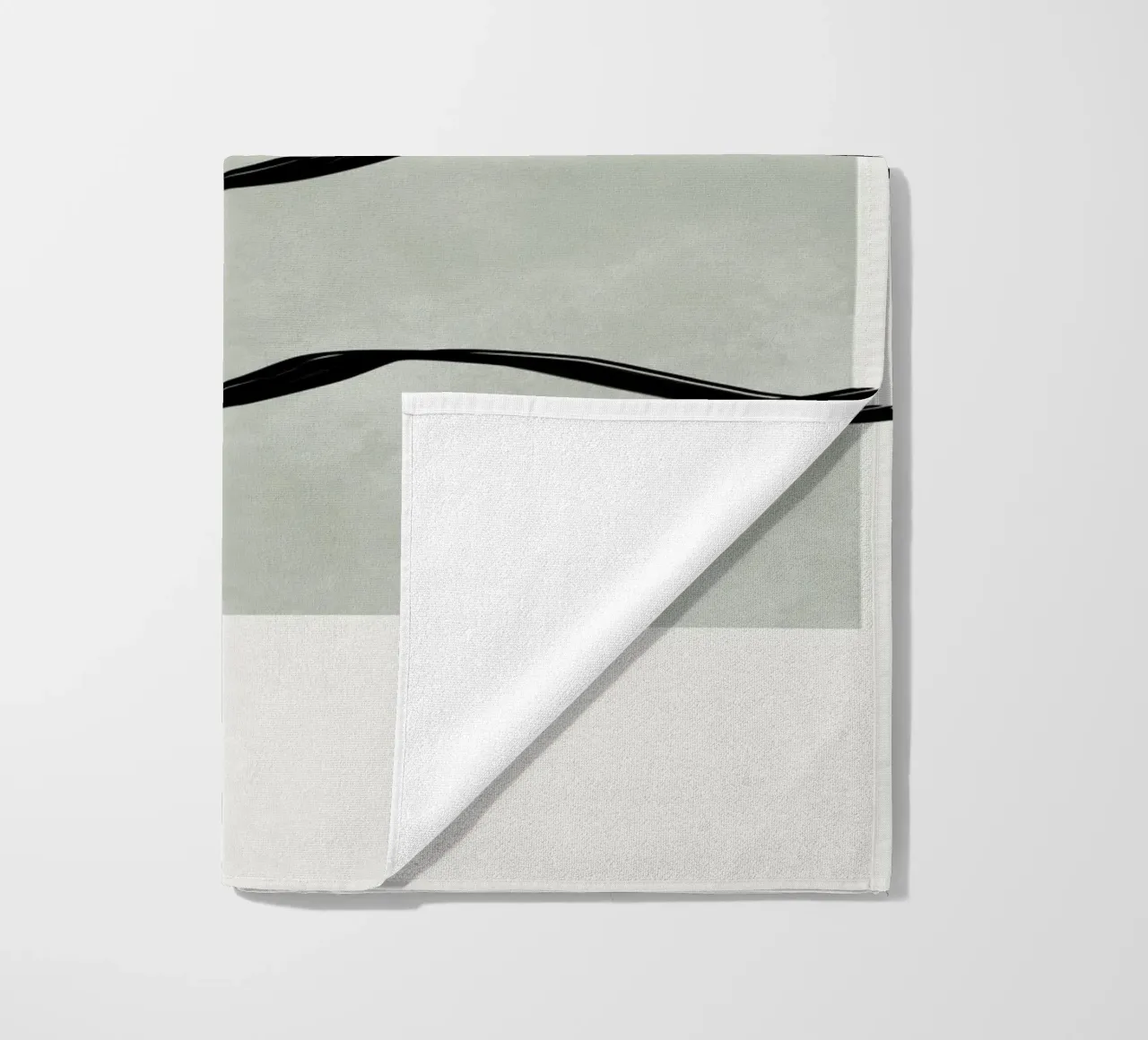 Boho black waves with sage green telo mare da Imaginative