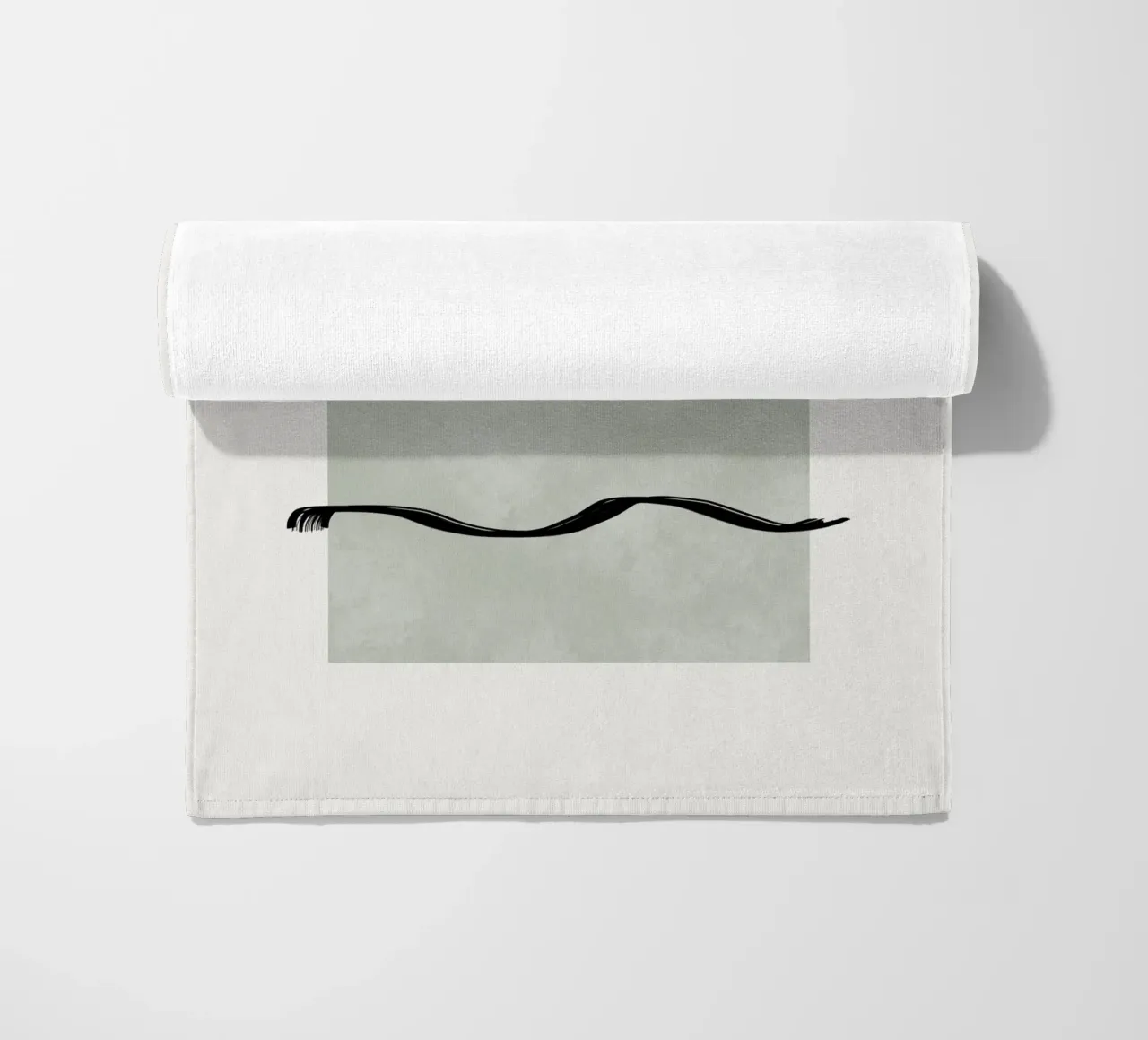 Boho black waves with sage green telo mare da Imaginative