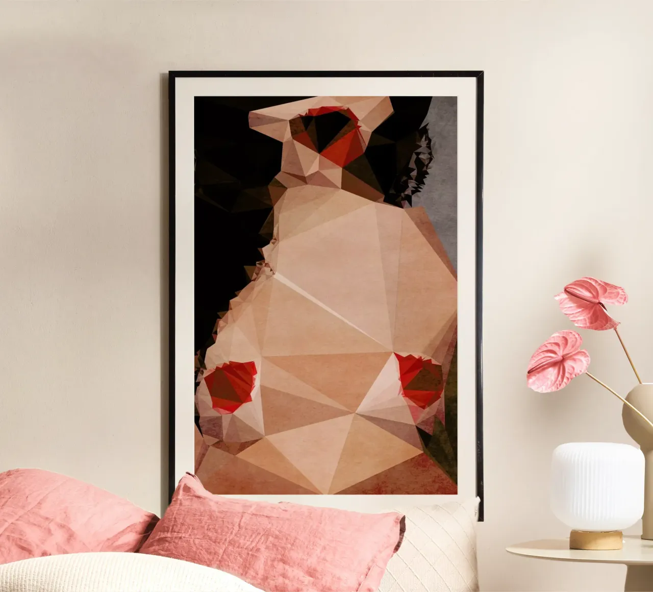 Portrait of a plastic doll poster con telaio in legno da Kubistika