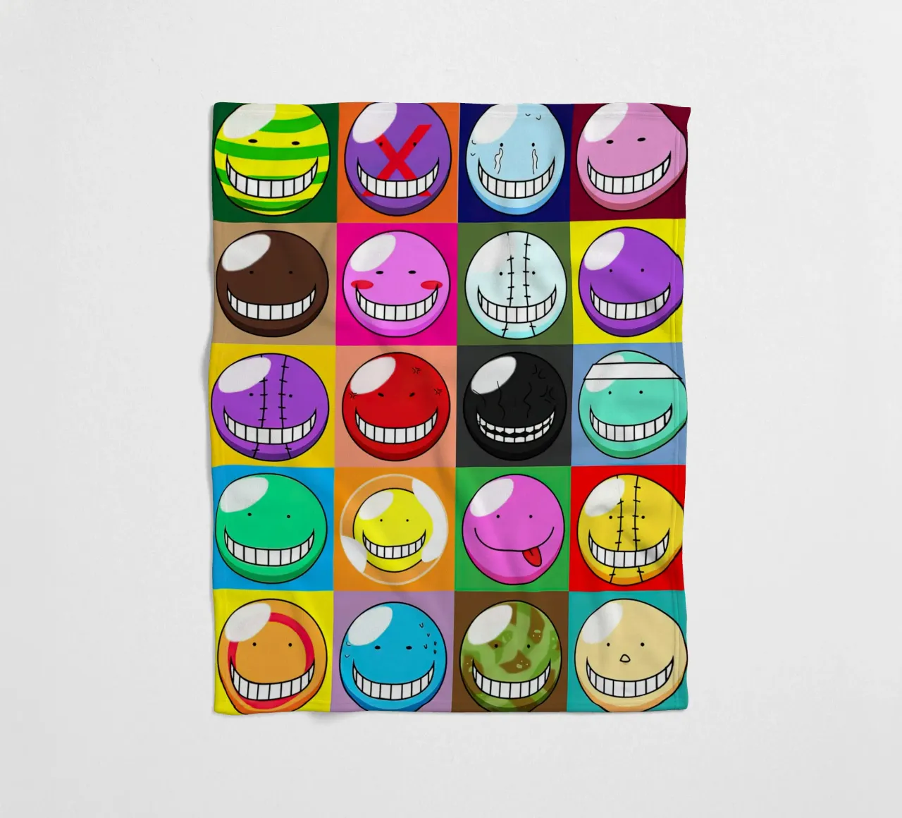 visages de koro sensei plaid polaire de Green
