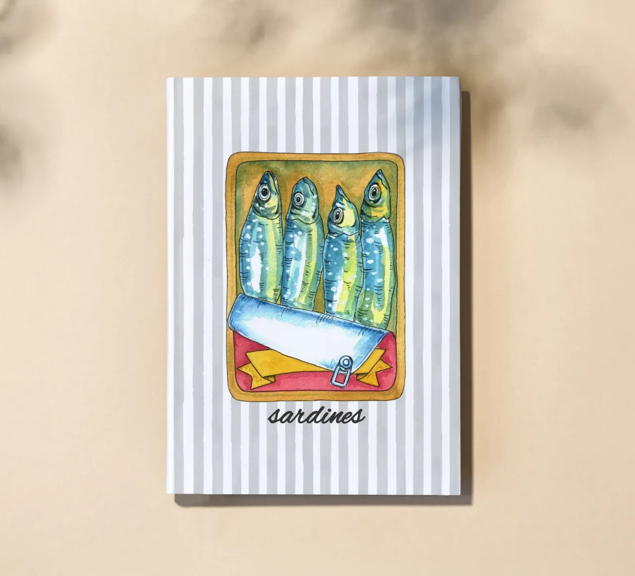 Sardines and Stripes notebook by IamHomeStudio