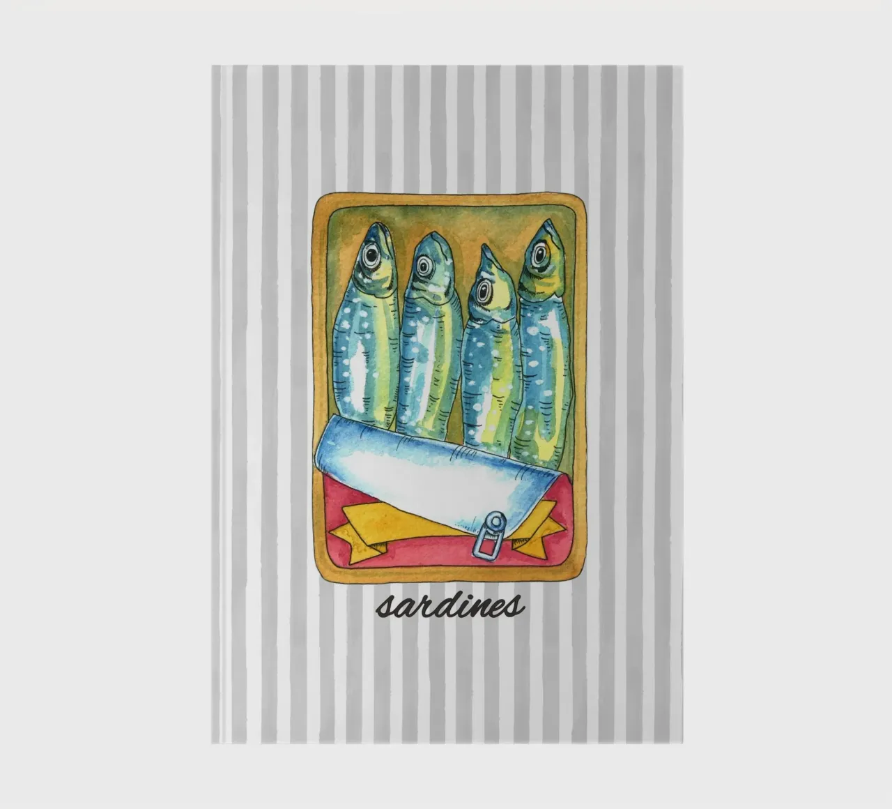 Sardines and Stripes notebook by IamHomeStudio