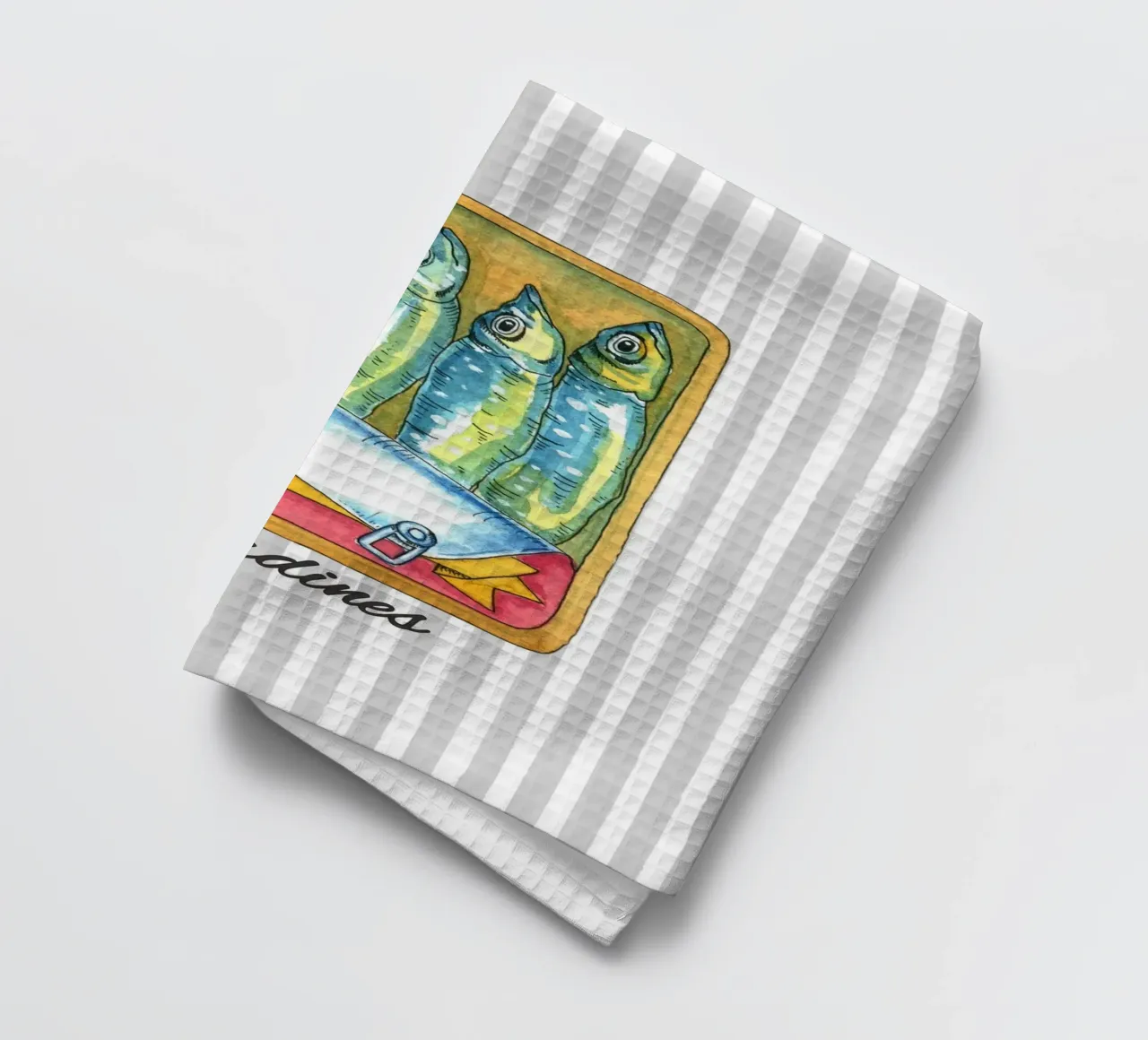 Sardines and Stripes canovaccio da cucina da IamHomeStudio