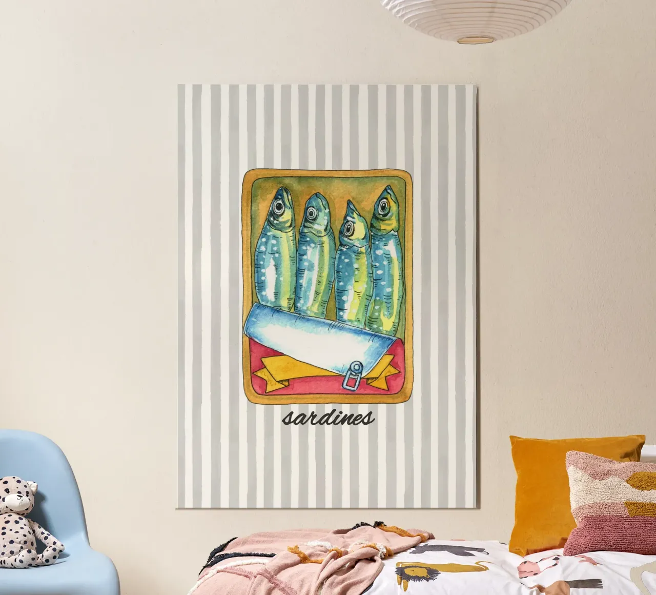 Sardines and Stripes carta hahnemühle da IamHomeStudio