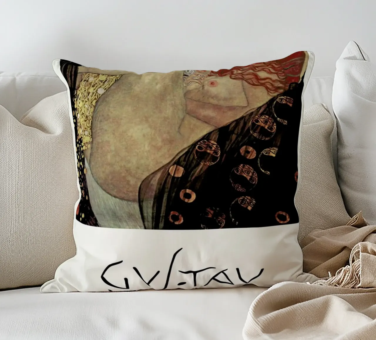 Klimt - Danae cuscino da Vintage by JUNIQE