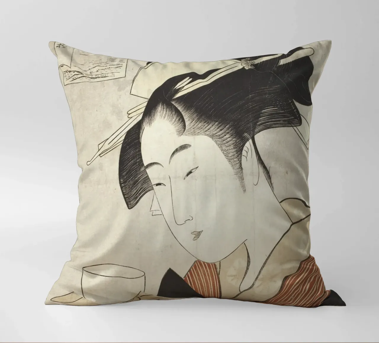 Appearing Again: The Courtesan Naniwaya cuscino da vintageshop