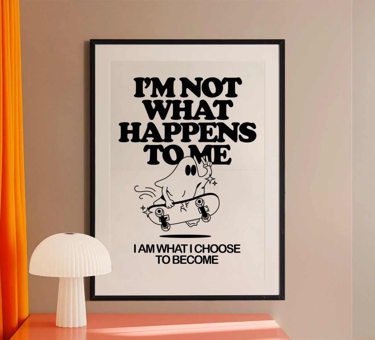 i'm not what happens to me,i'am what i choose to become poster with plastic frame by Andara shop