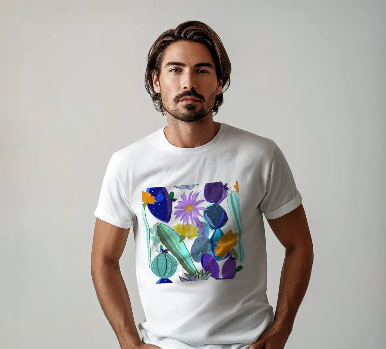 Cactus e succulente astratti t-shirt da gulsengunel