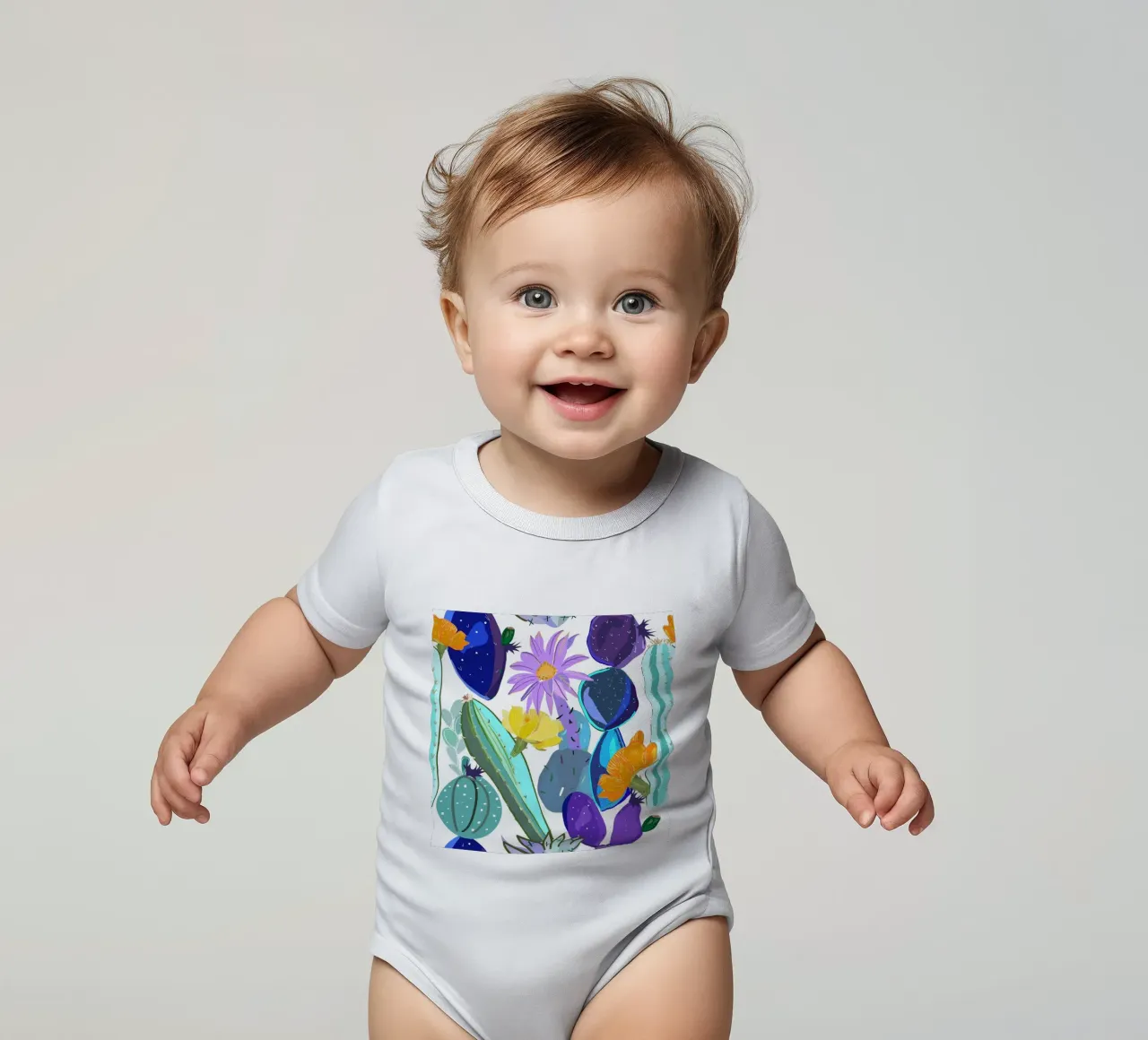 Cactus e succulente astratti body neonato maniche corte da gulsengunel