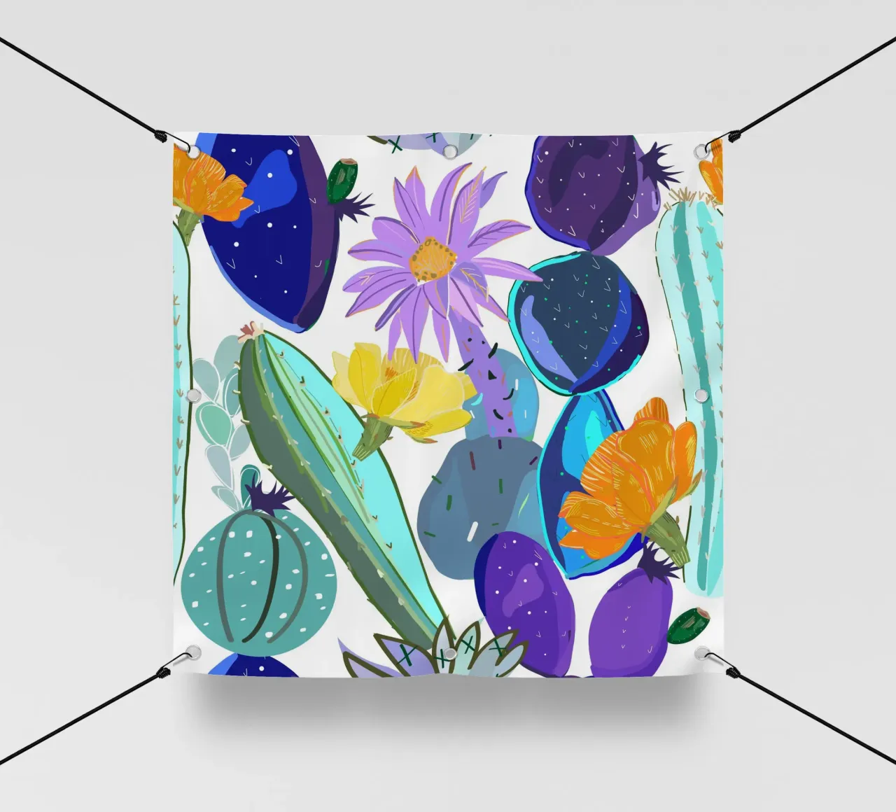 Cactus e succulente astratti telo in pvc da gulsengunel
