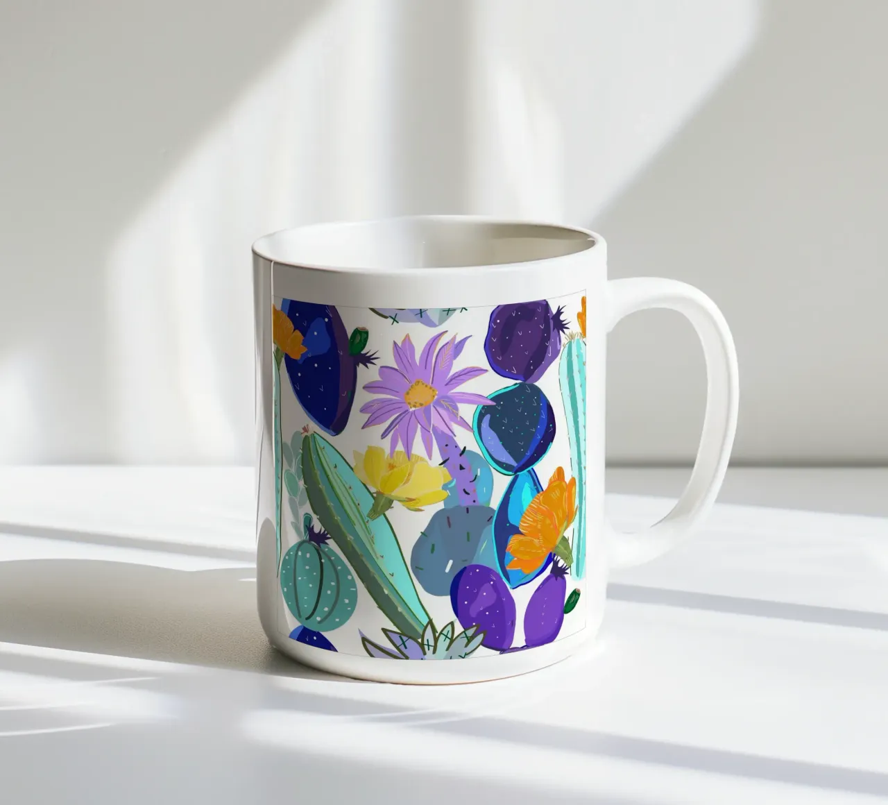 Cactus e succulente astratti tazza in ceramica da gulsengunel