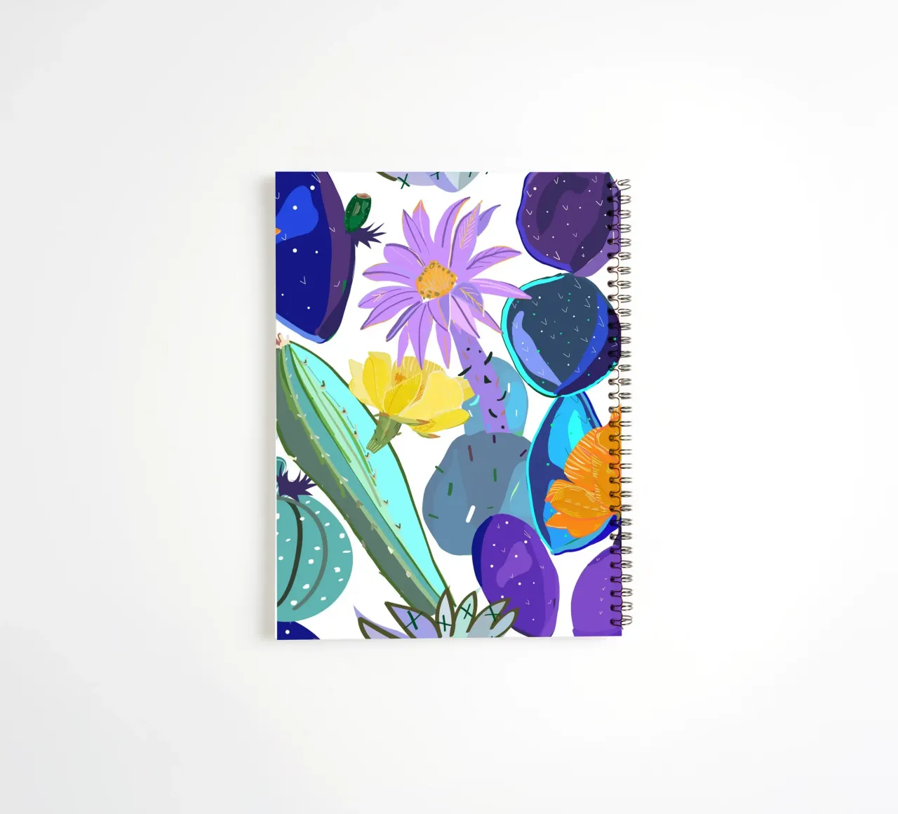 Abstract cactus and succulent spiral notebook by gulsengunel