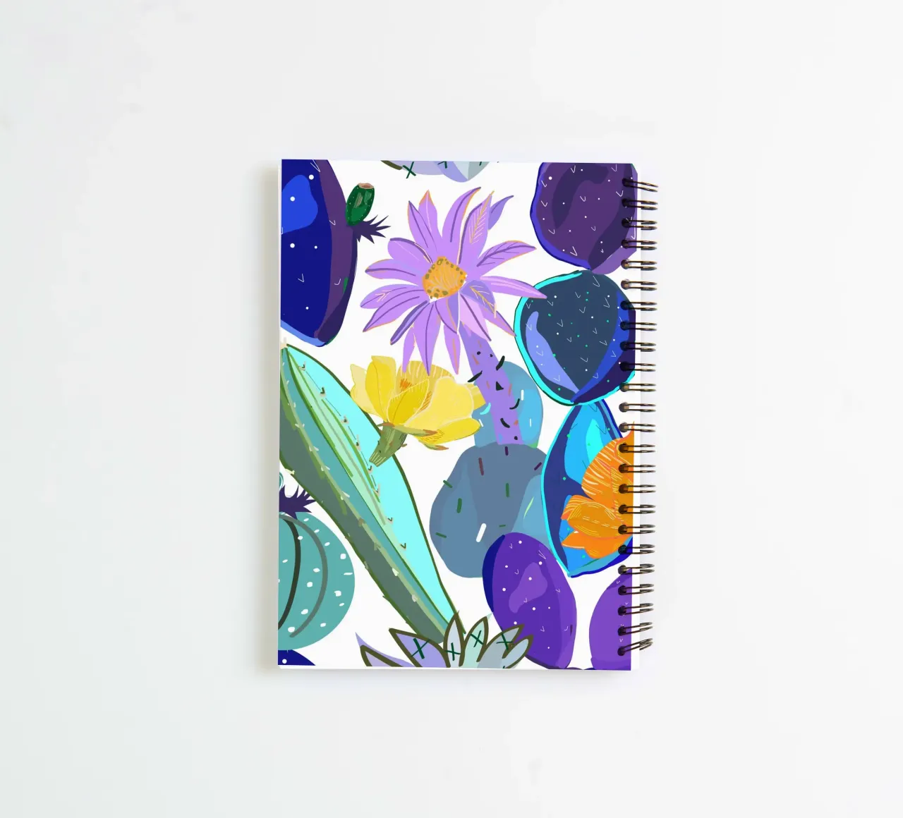 Abstract cactus and succulent spiral notebook by gulsengunel