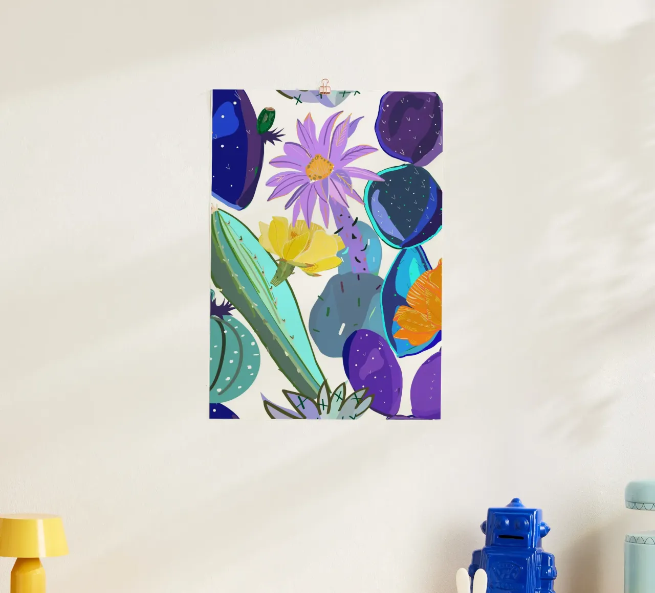 Abstracte cactus en vetplant hahnemühle van gulsengunel