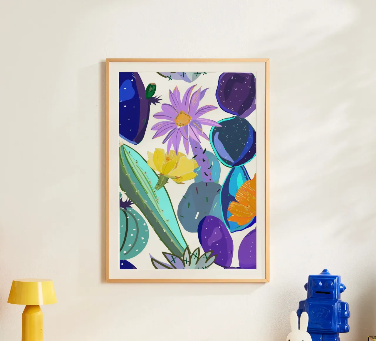 Abstracte cactus en vetplant hahnemühle van gulsengunel