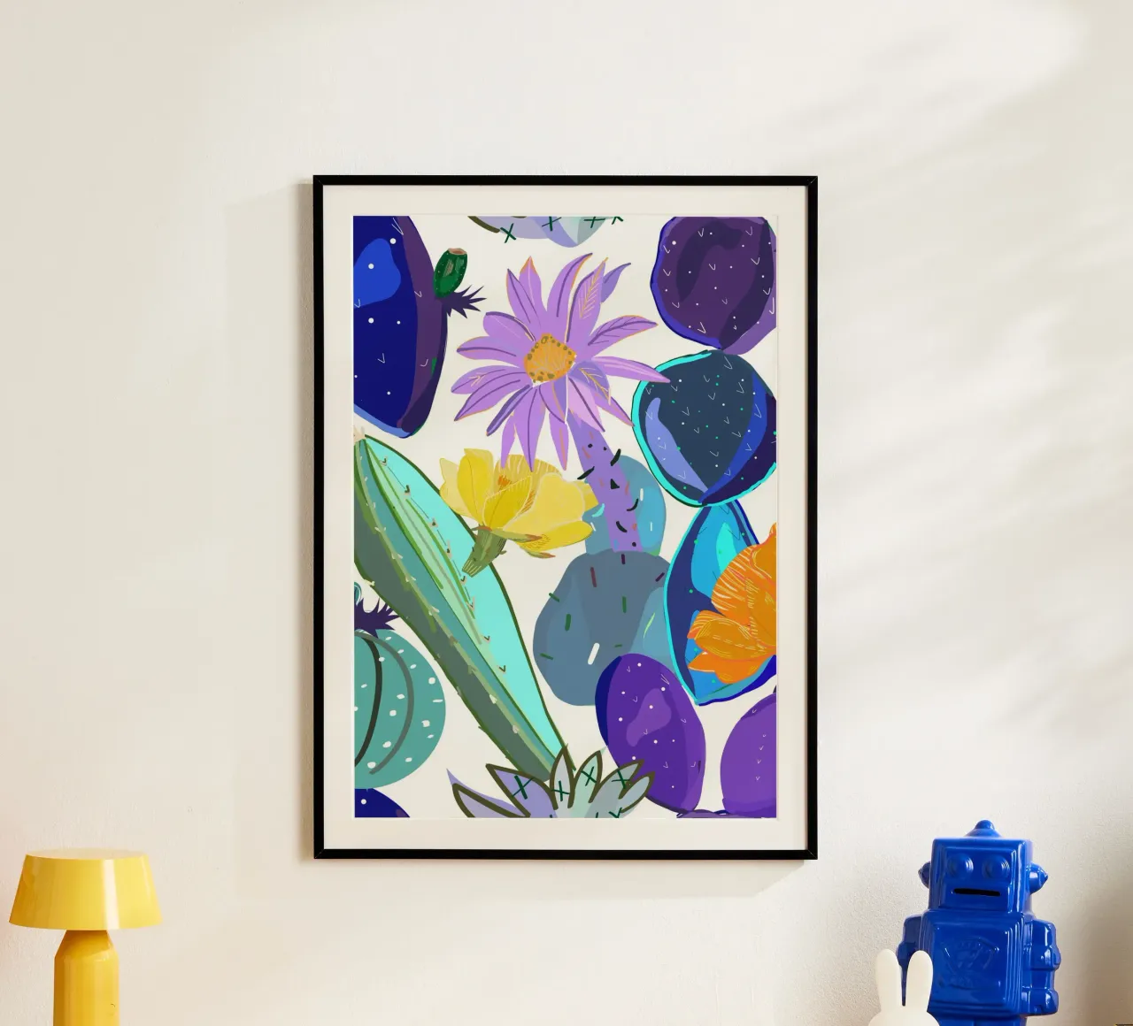 Abstracte cactus en vetplant hahnemühle van gulsengunel