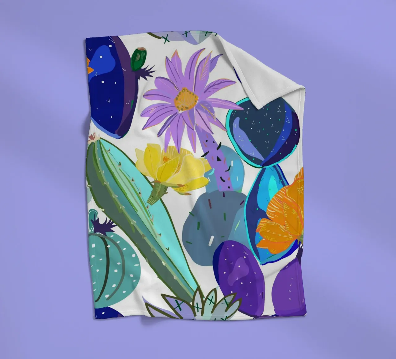 Cactus e succulente astratti coperta in pile da gulsengunel