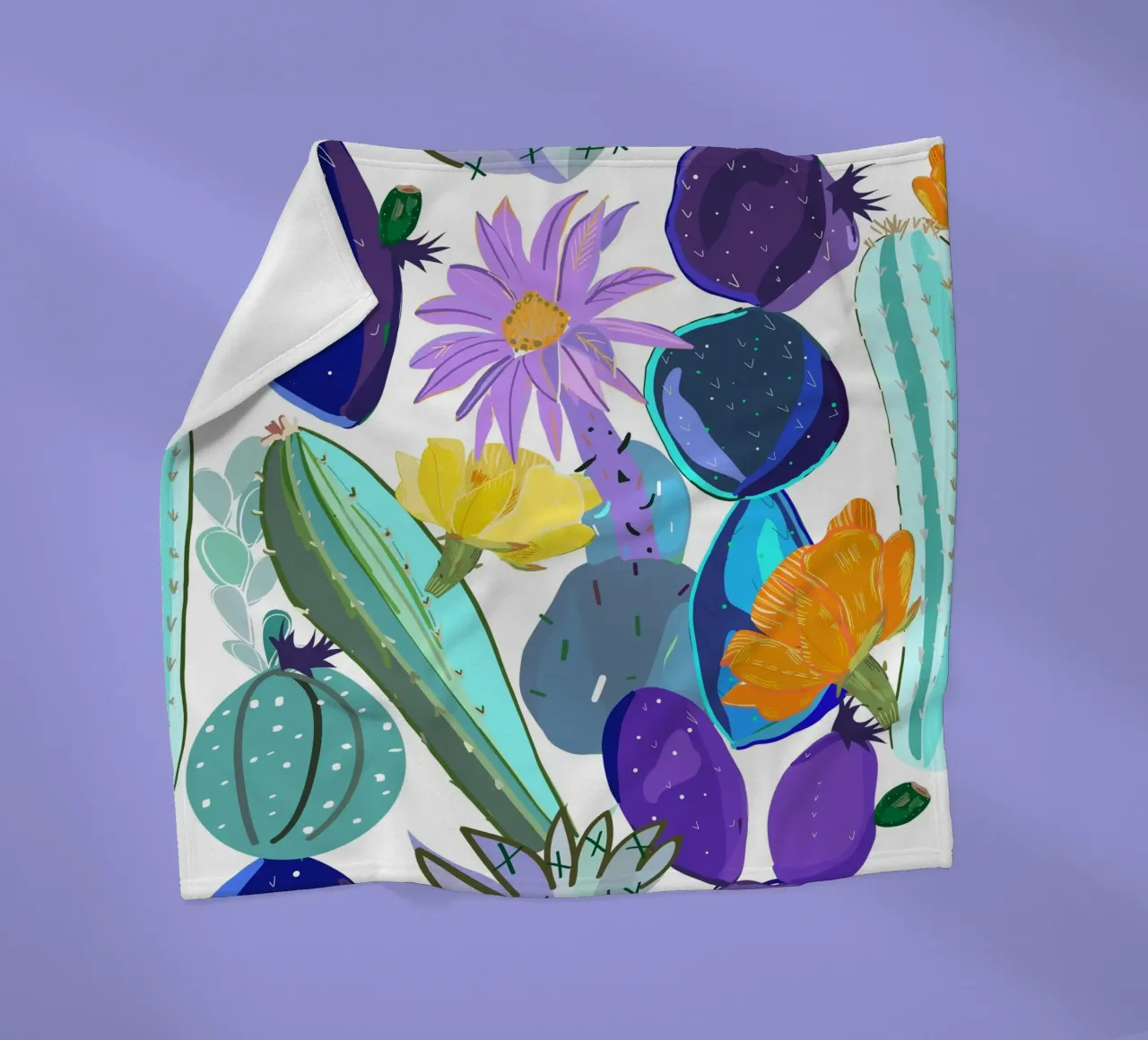 Cactus e succulente astratti coperta in pile da gulsengunel