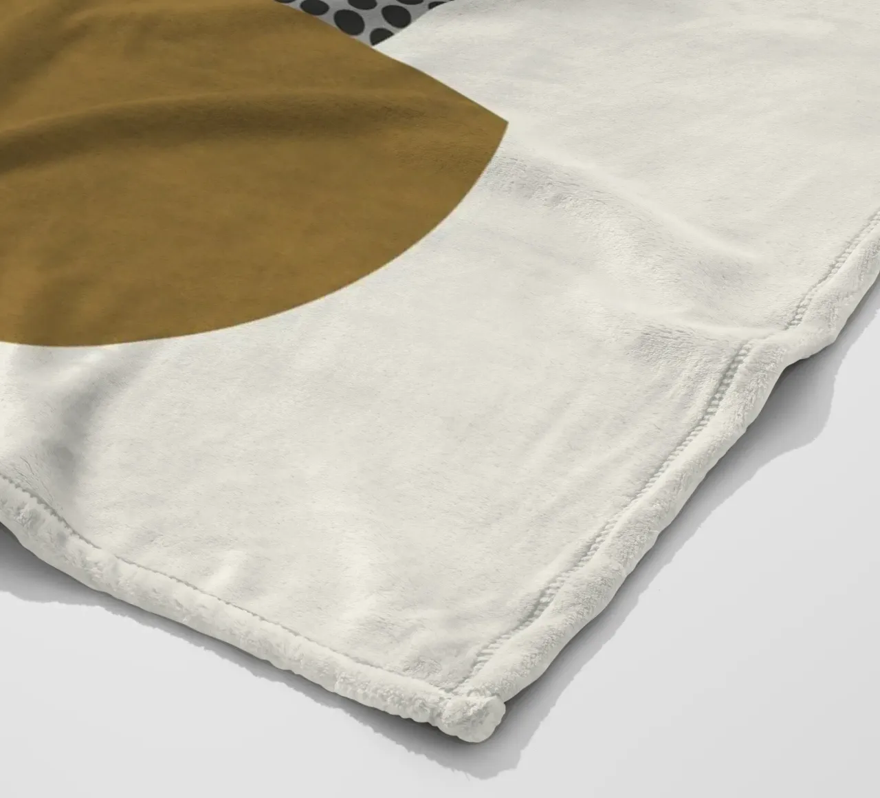 Luxe oker en grijs nordic art 10 fleecedeken van Little Dean