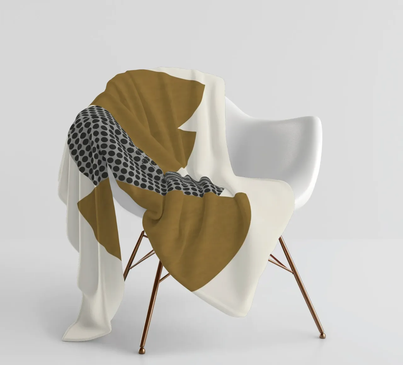 Luxe oker en grijs nordic art 10 fleecedeken van Little Dean