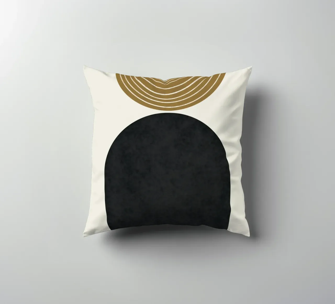 Luxury ochre and grey nordic art 11 decorative cushion by Little Dean