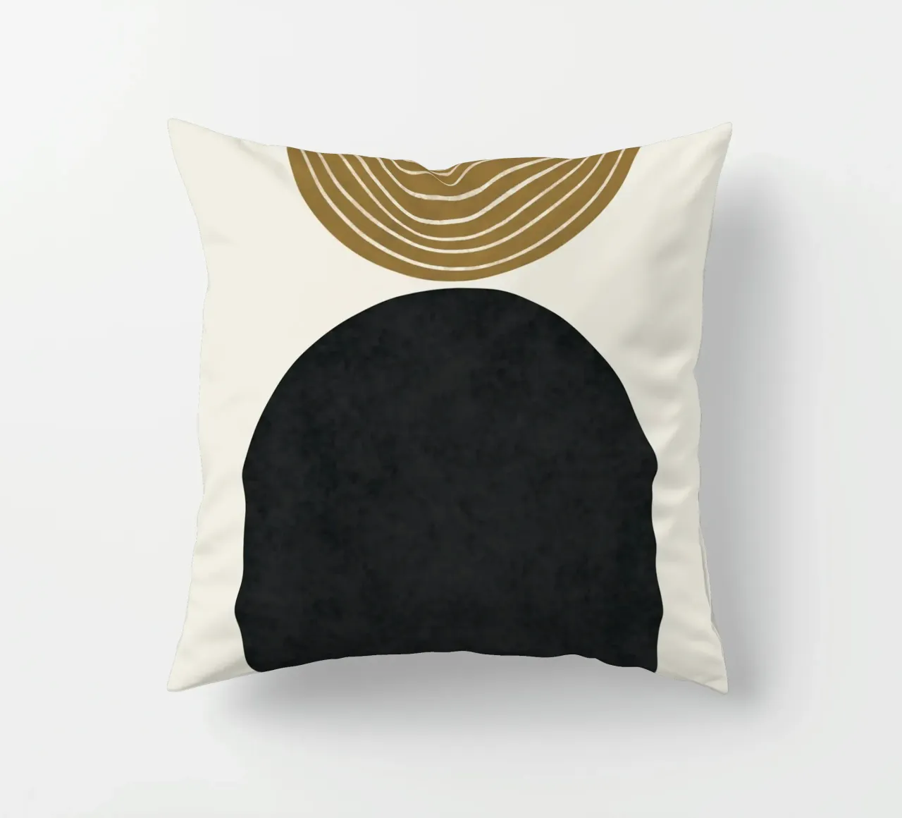 Luxury ochre and grey nordic art 11 decorative cushion by Little Dean