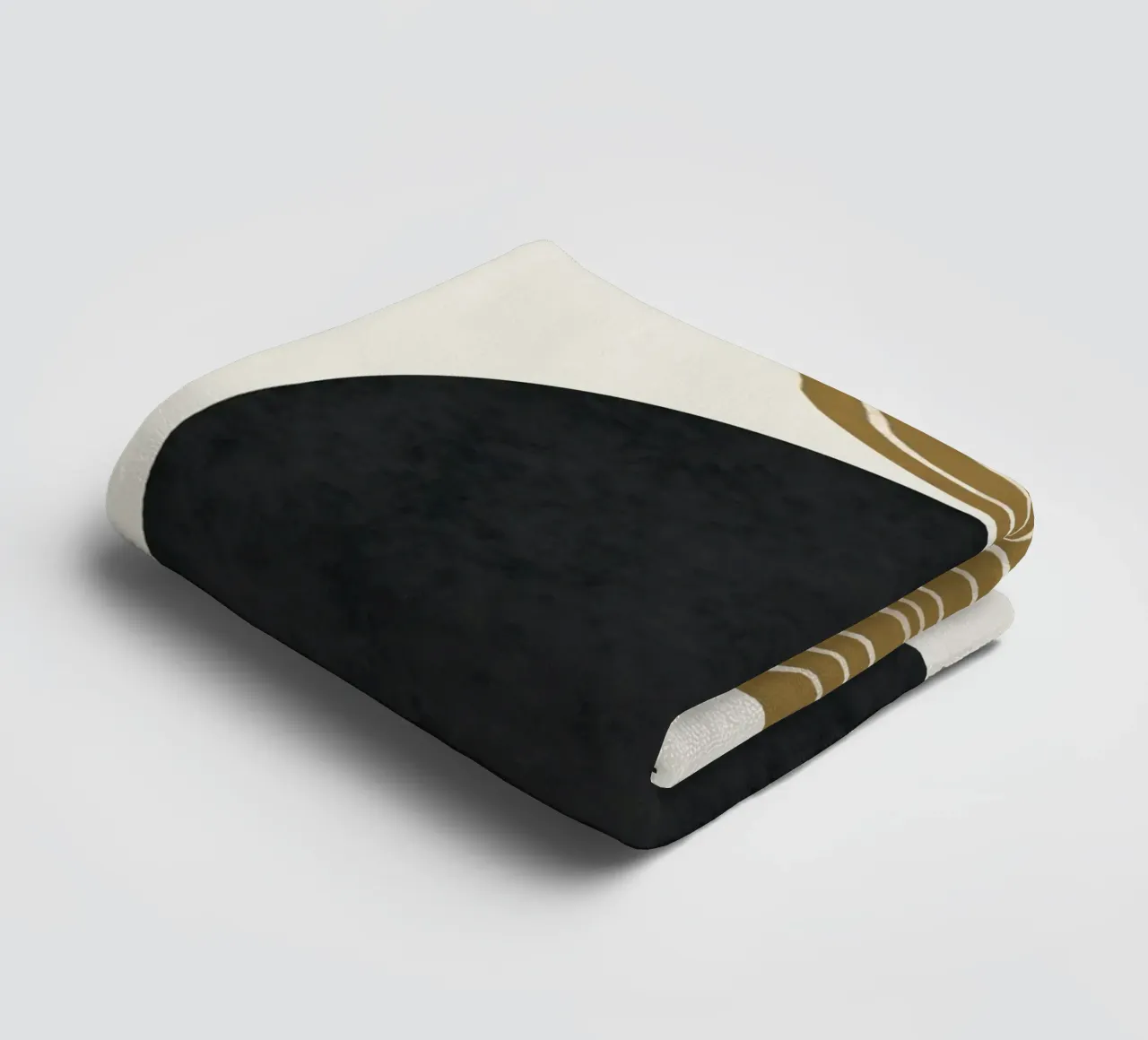 Luxe oker en grijs nordic art 11 badhanddoek van Little Dean