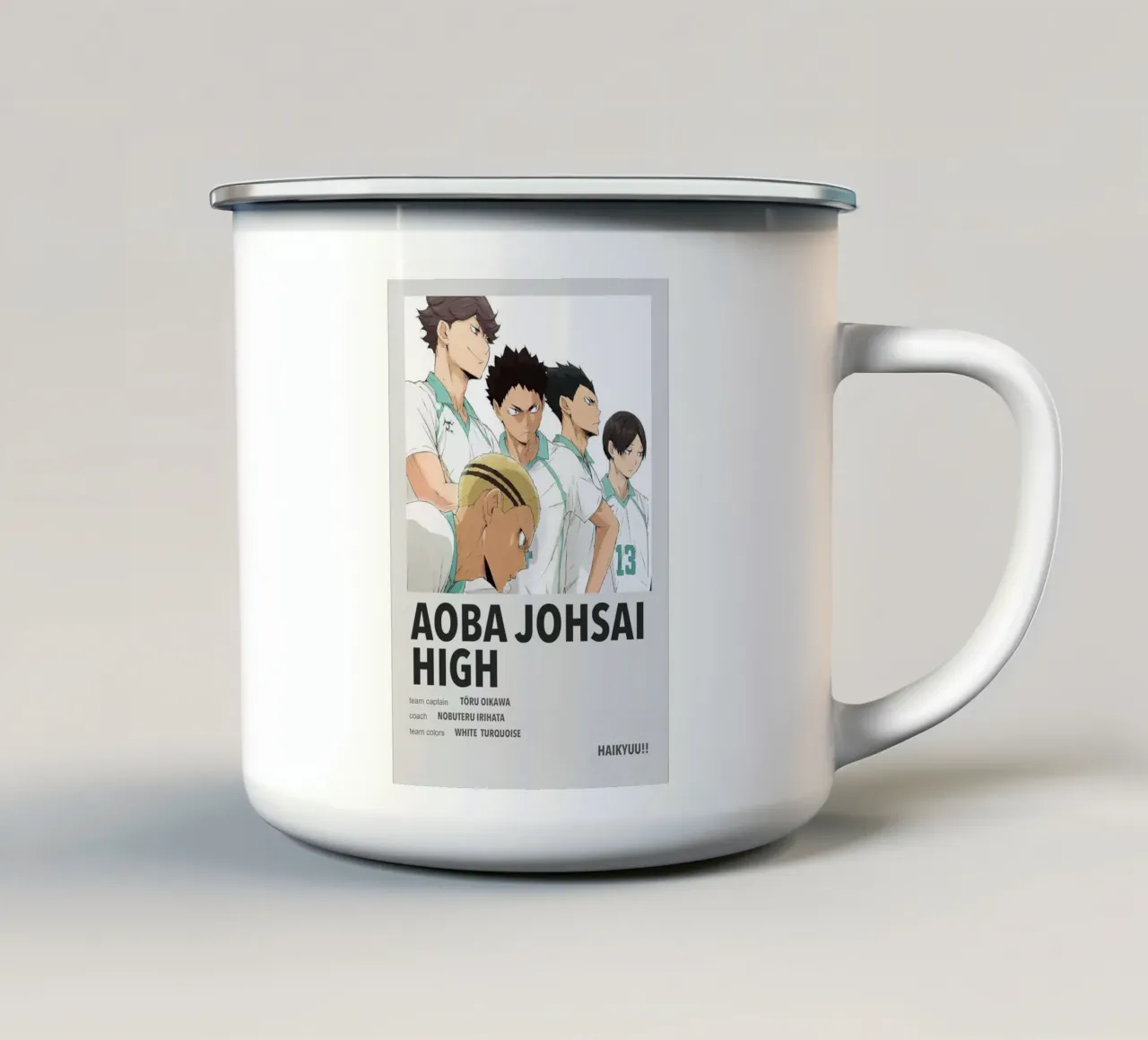 aoba johsai high tazza in smalto da Green