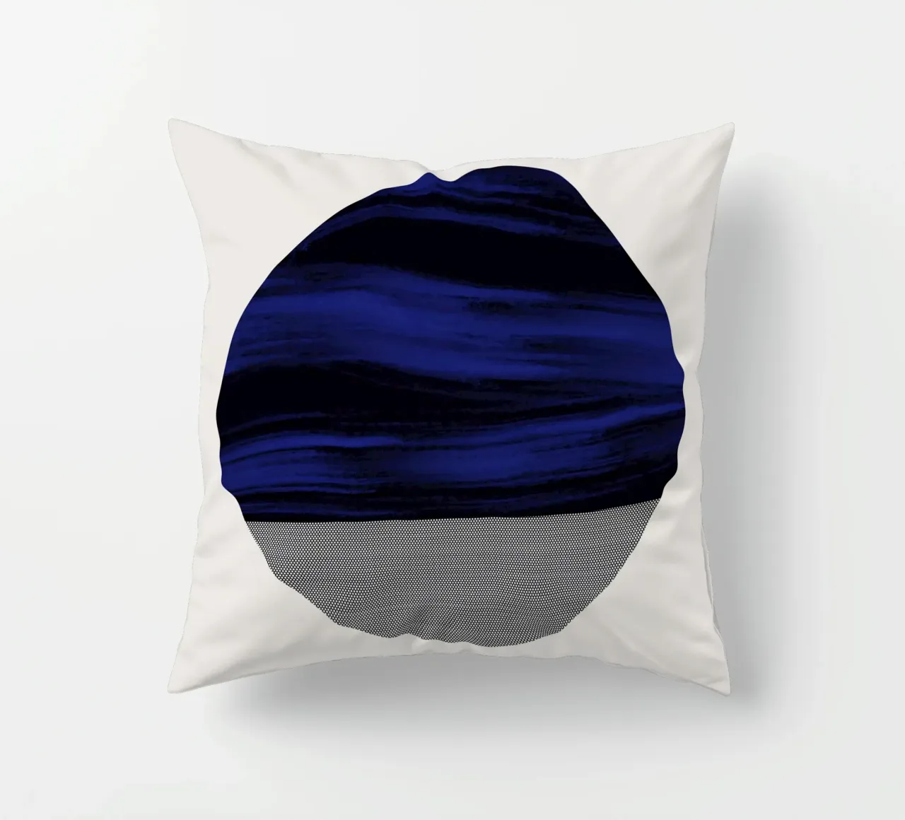 Luxury blue and grey nordic art 03 decorative cushion by Little Dean
