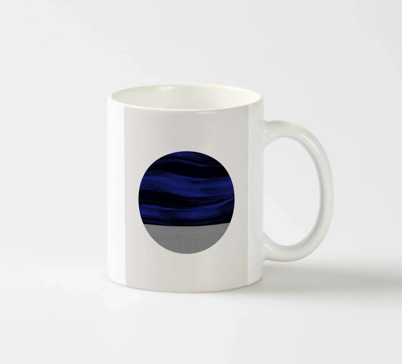 Luxe blauw en grijs nordic art 03 keramische mok van Little Dean