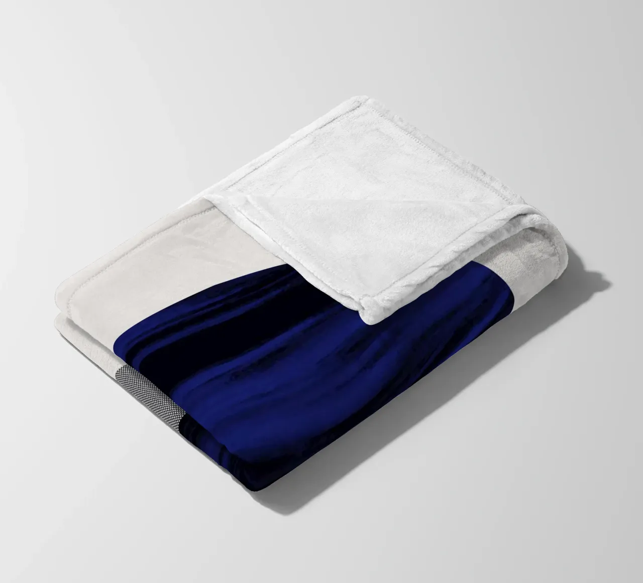 Luxe blauw en grijs nordic art 03 fleecedeken van Little Dean