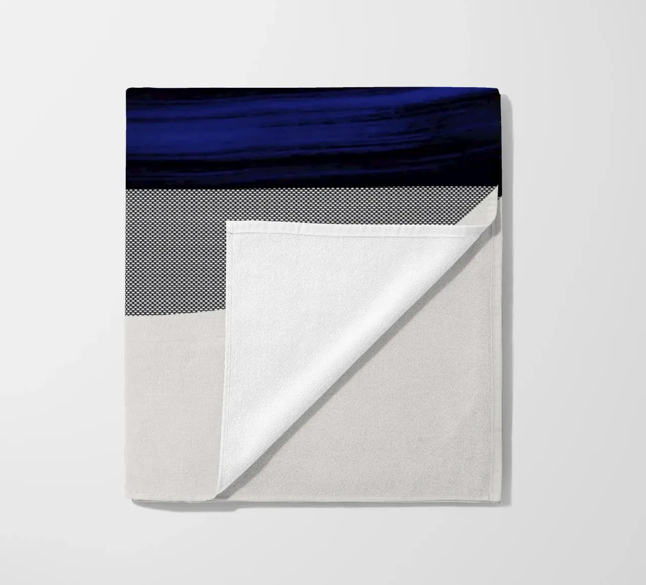 Luxe blauw en grijs nordic art 03 strandhanddoek van Little Dean