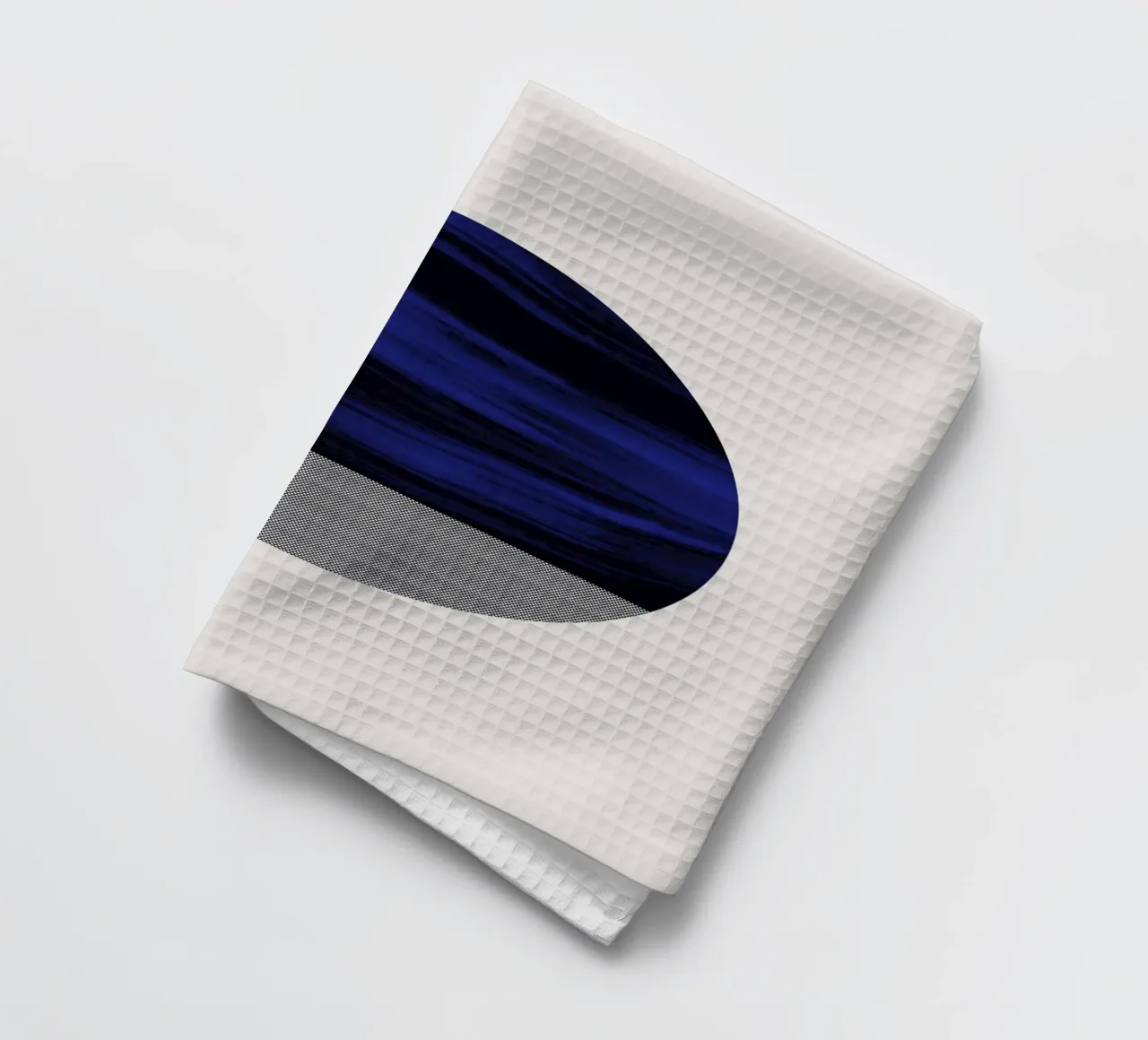 Luxe blauw en grijs nordic art 03 theedoek van Little Dean