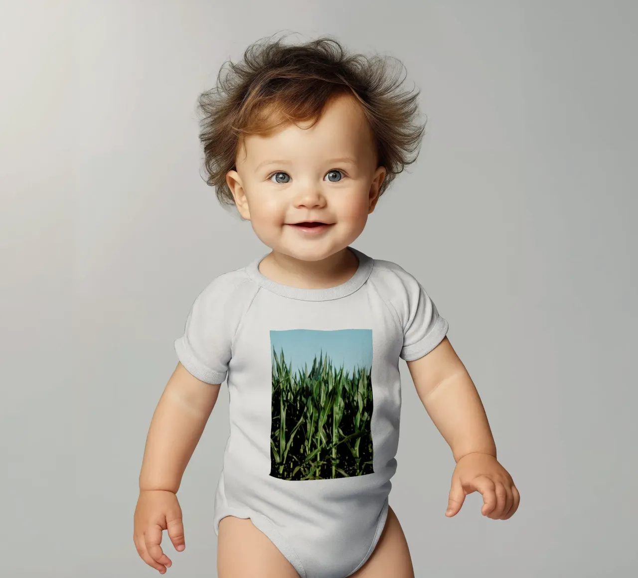 Analog Series Corn Fields body neonato maniche corte da Sebastian Hilgetag