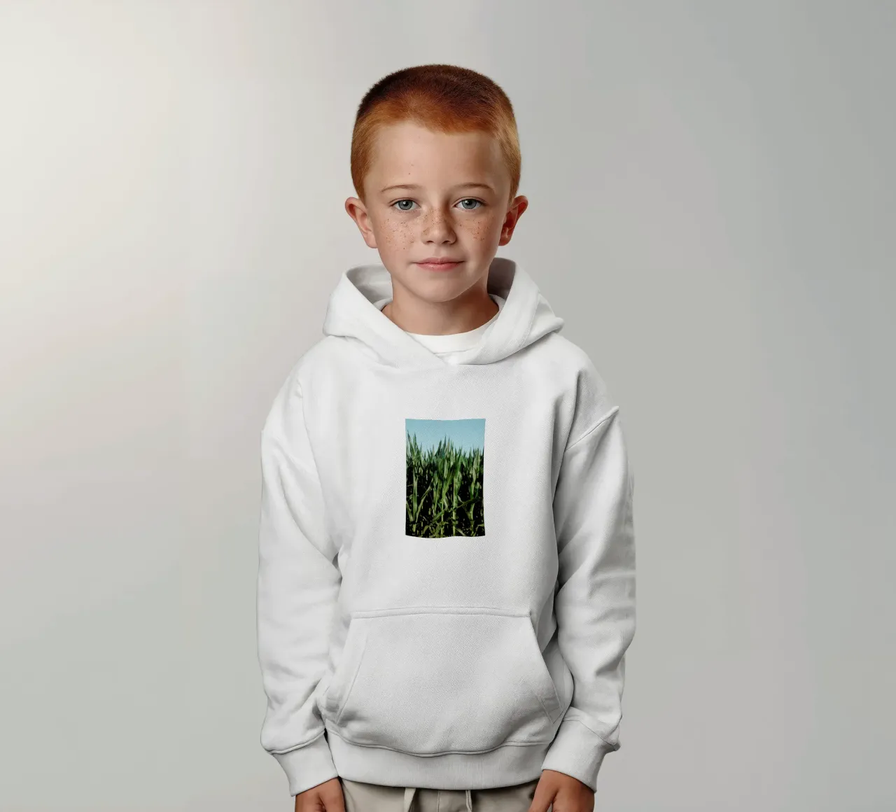 Analog Series Corn Fields felpa bambino con cappuccio da Sebastian Hilgetag