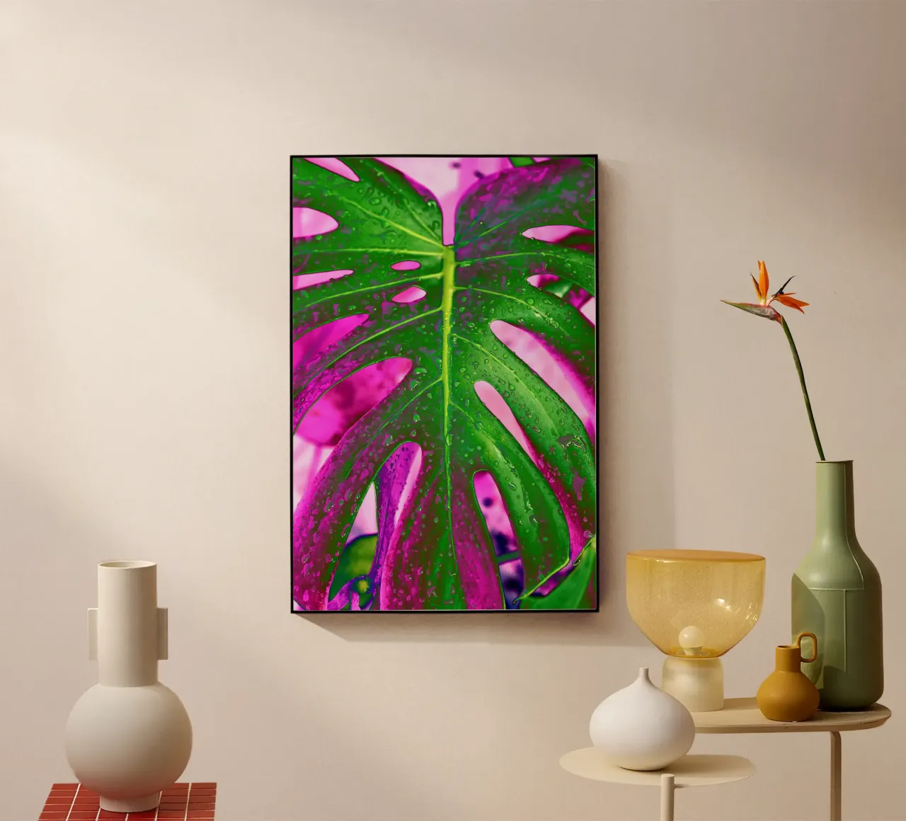 Monstera Leaf Pink plexiglass da adrianooliveiraphoto