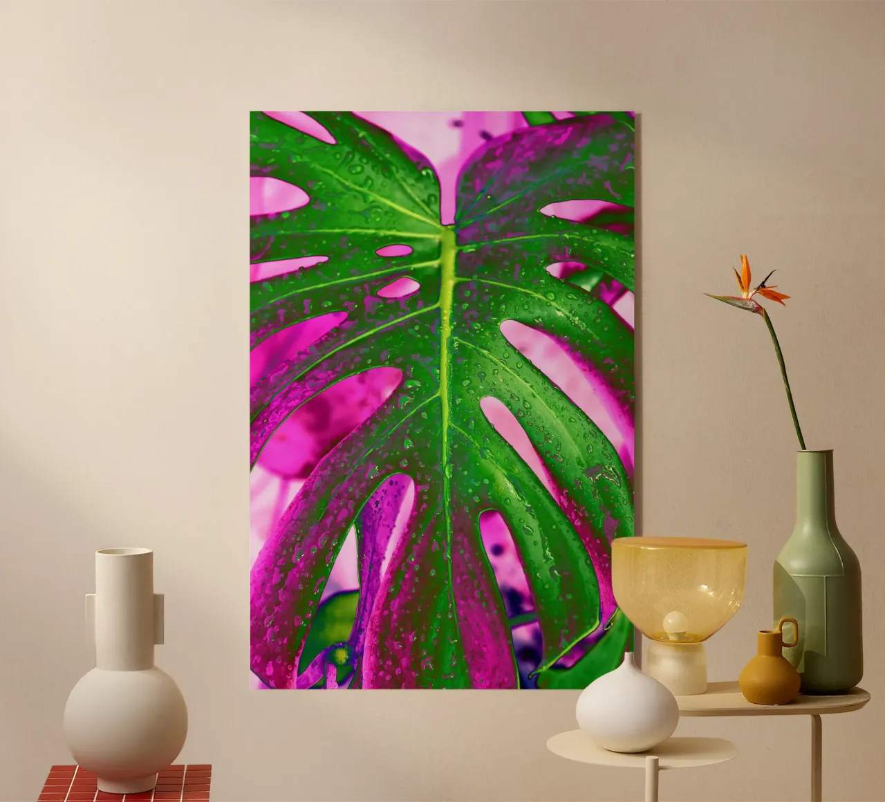 Monstera Leaf Pink plexiglass da adrianooliveiraphoto