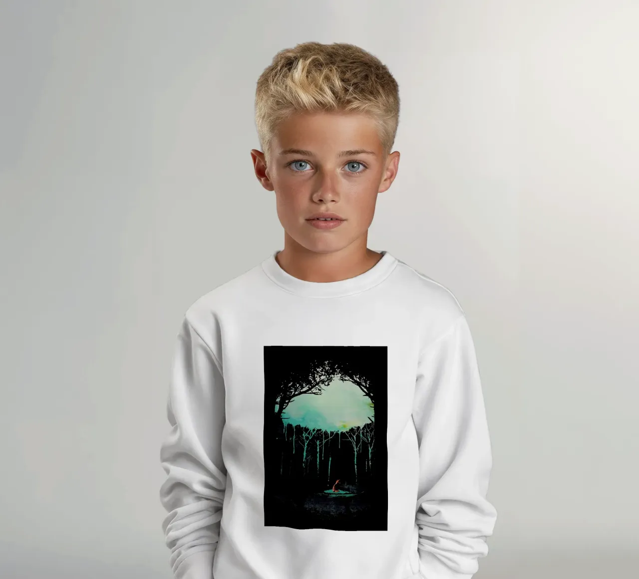Deep in the forest sudadera para niño de Róbert Farkas