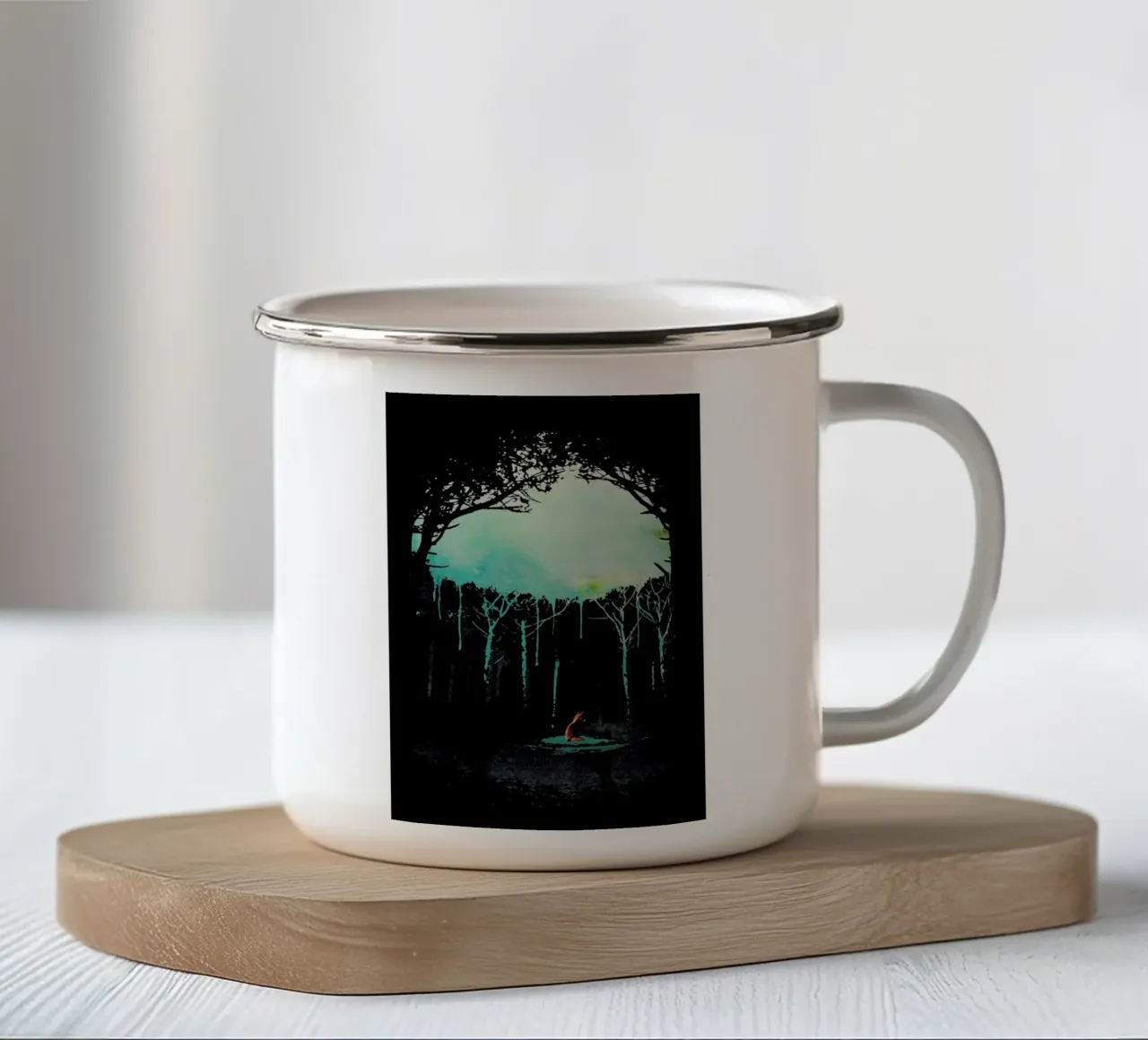 Deep in the forest Emaille Tasse von Róbert Farkas