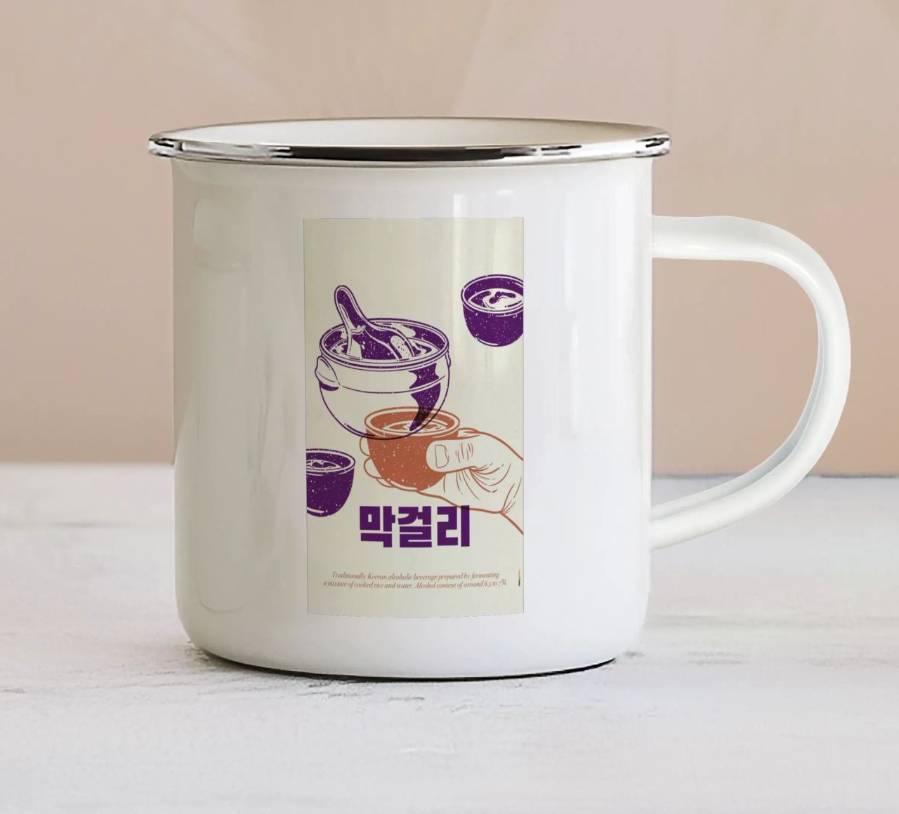 Korean Makkoli tazza in smalto da Rafa Gomes
