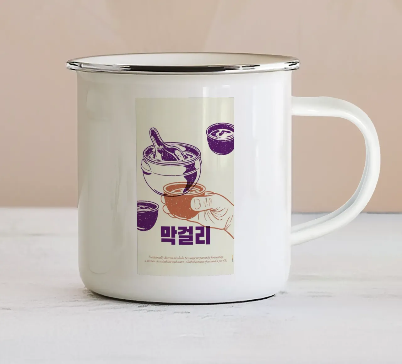 Korean Makkoli tazza in smalto da Rafa Gomes